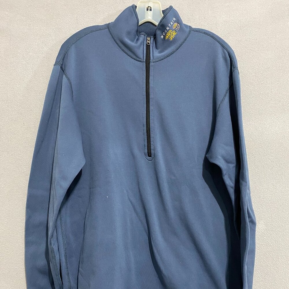 Mountain Hardwear Blue 1/4 Zip Fleece Pullover Mens L USA Made Outdoor Jacket